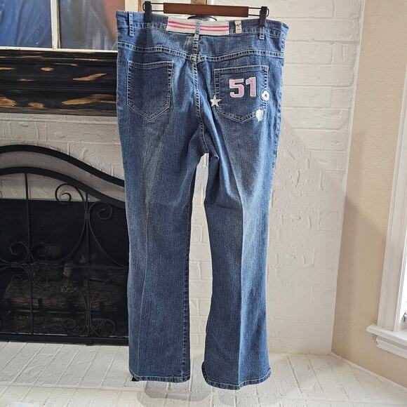 Neeso Y2K Patch Jeans Medium Wash Size 16 - Picture 2 of 10